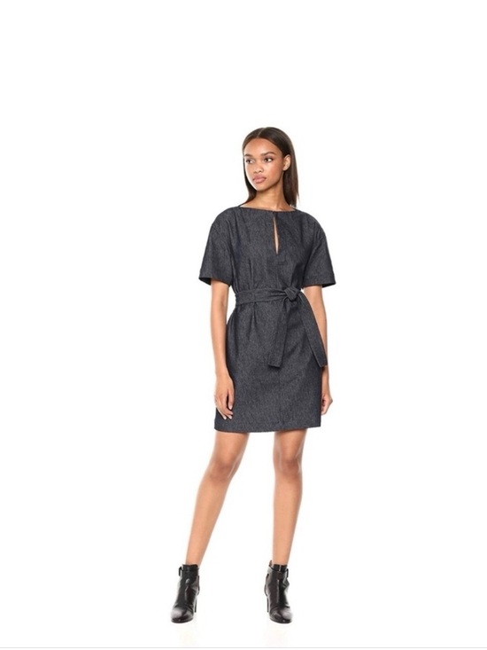 Theory Dresses & Skirts - Theory Belted Shift Dress Navy Classic Jean Size 12 NWT